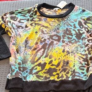 White Birch Colorful Leopard Sweater 🆕